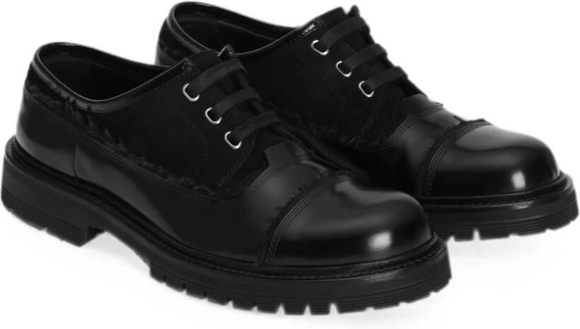 Dolce & Gabbana Leren en Stoffen Derby Schoenen - Foto 5