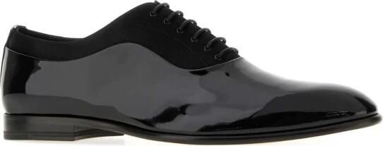 Dolce & Gabbana Leren veterschoenen met lakafwerking
