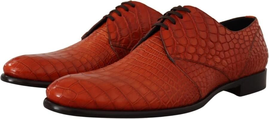 Dolce & Gabbana Exotische Leren Jurk Derby Schoenen Orange Heren - Foto 4