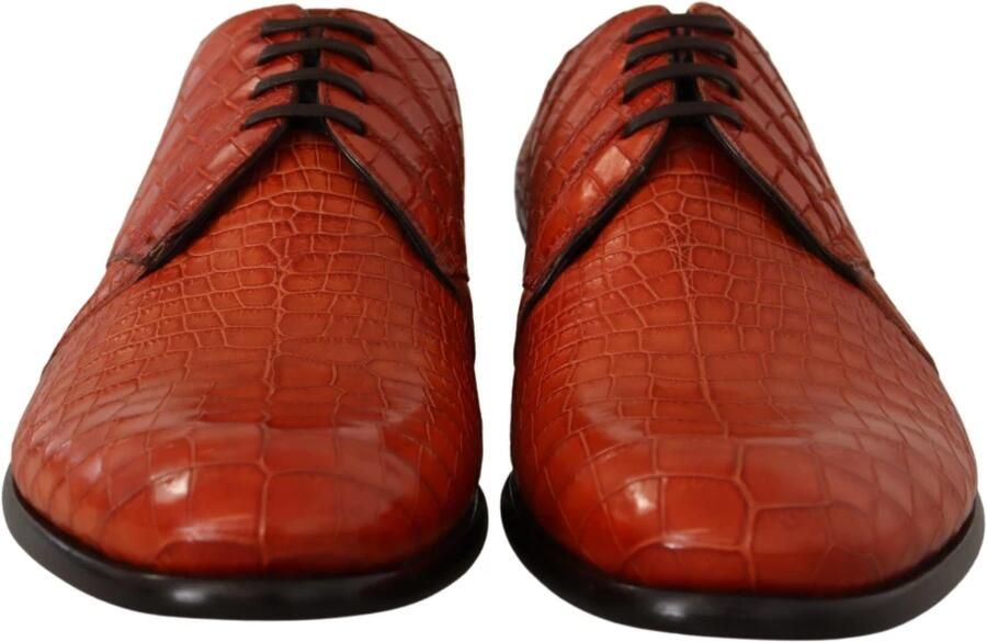 Dolce & Gabbana Exotische Leren Jurk Derby Schoenen Orange Heren - Foto 2