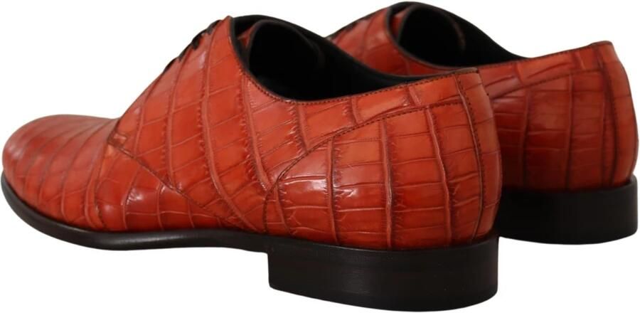 Dolce & Gabbana Oranje Exotisch Leren Laceup Derby Schoenen Orange Heren - Foto 3