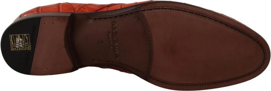 Dolce & Gabbana Oranje Exotisch Leren Laceup Derby Schoenen Orange Heren - Foto 6