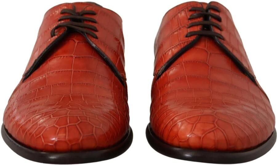 Dolce & Gabbana Oranje Exotisch Leren Laceup Derby Schoenen Orange Heren - Foto 2