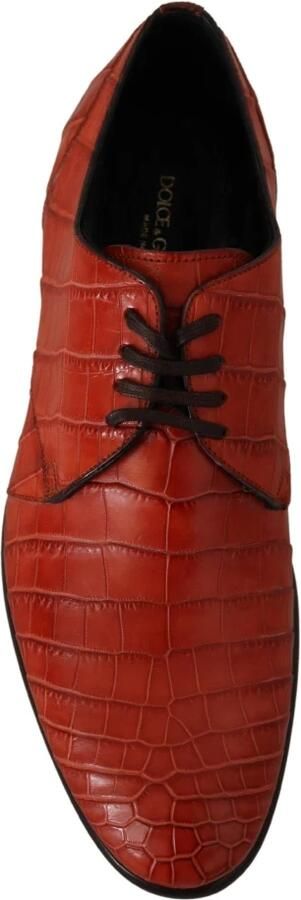 Dolce & Gabbana Oranje Exotisch Leren Laceup Derby Schoenen Orange Heren - Foto 7