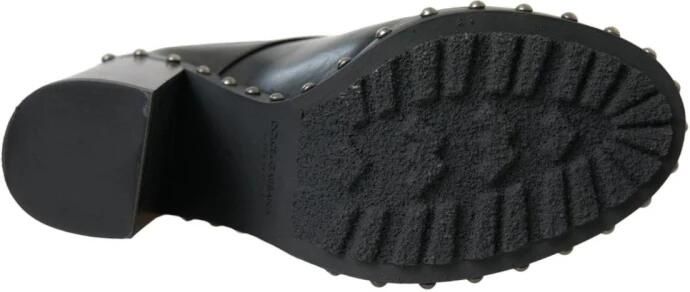 Dolce & Gabbana Zwarte Leren Studs Veterschoenen Black Dames - Foto 2