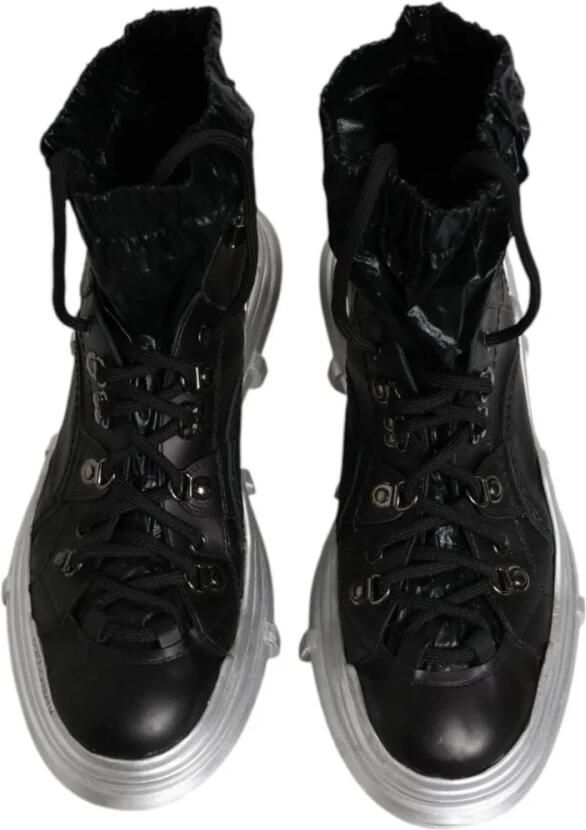 Dolce & Gabbana Zwarte Nylon High Top Sneakers