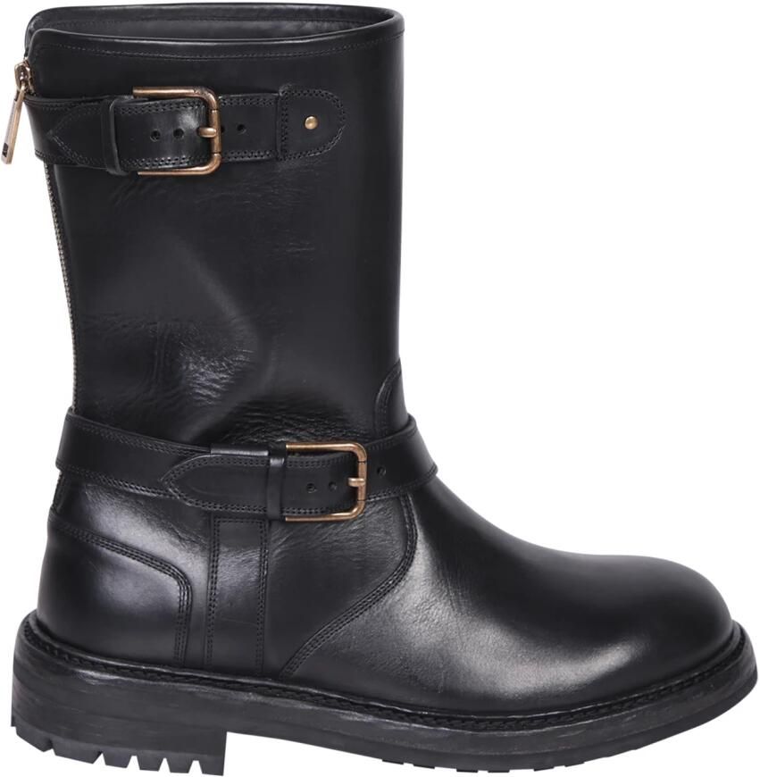 Dolce & Gabbana Leather Biker Boots