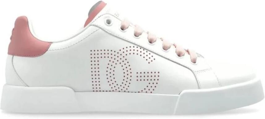 Dolce & Gabbana Leather Sneakers with DG Logo Detail