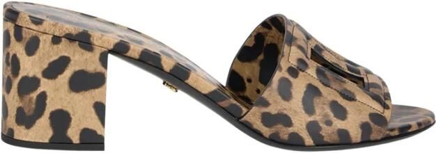 Dolce & Gabbana Leo-print Kalfsleren Mules