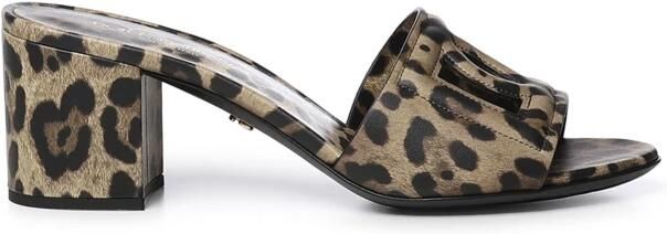 Dolce & Gabbana Leo-print Kalfsleren Mules