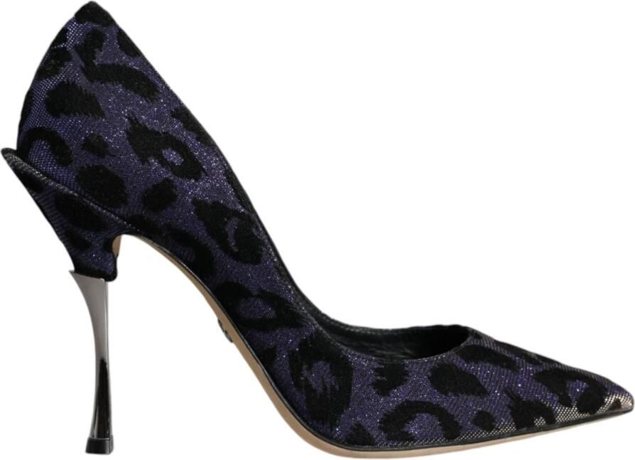 Dolce & Gabbana Luipaard Lurex Hakken Pumps Schoenen Blue Dames