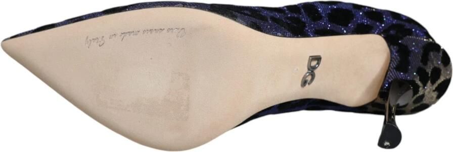 Dolce & Gabbana Luipaard Lurex Hakken Pumps Schoenen Blue Dames