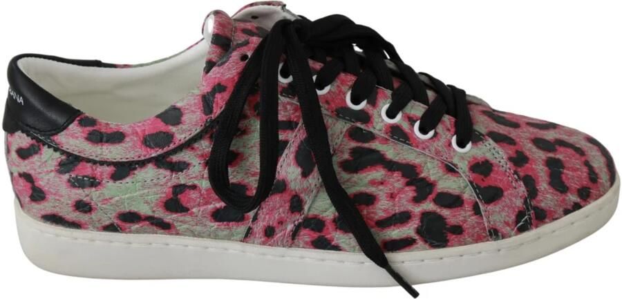 Dolce & Gabbana Leopard Print Training Leren Platte Sneakers - Foto 2