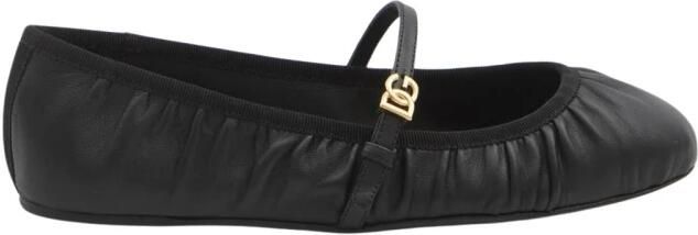 Dolce & Gabbana Leren Ballerina Flats met DG Monogram Riem