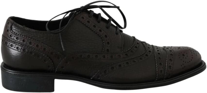 Dolce & Gabbana Bruin Leren Wingtip Derby Formele Schoenen Brown Heren