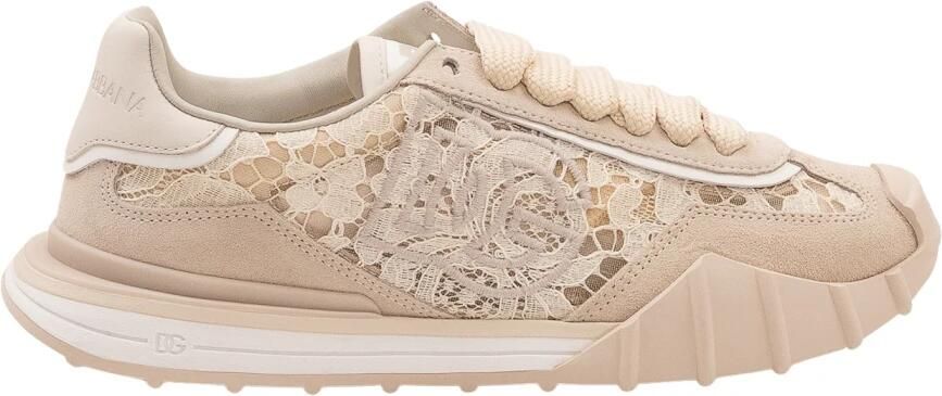 Dolce & Gabbana Leren en Kant Lage Sneakers