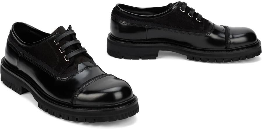 Dolce & Gabbana Leren en Stoffen Derby Schoenen - Foto 2