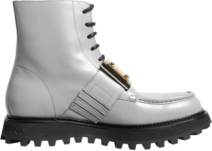 Dolce & Gabbana Leren Enkellaarsjes met Logoplaat