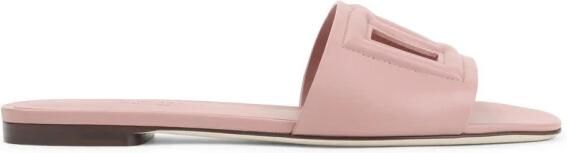 Dolce & Gabbana Leren Flat Slide Sandalen