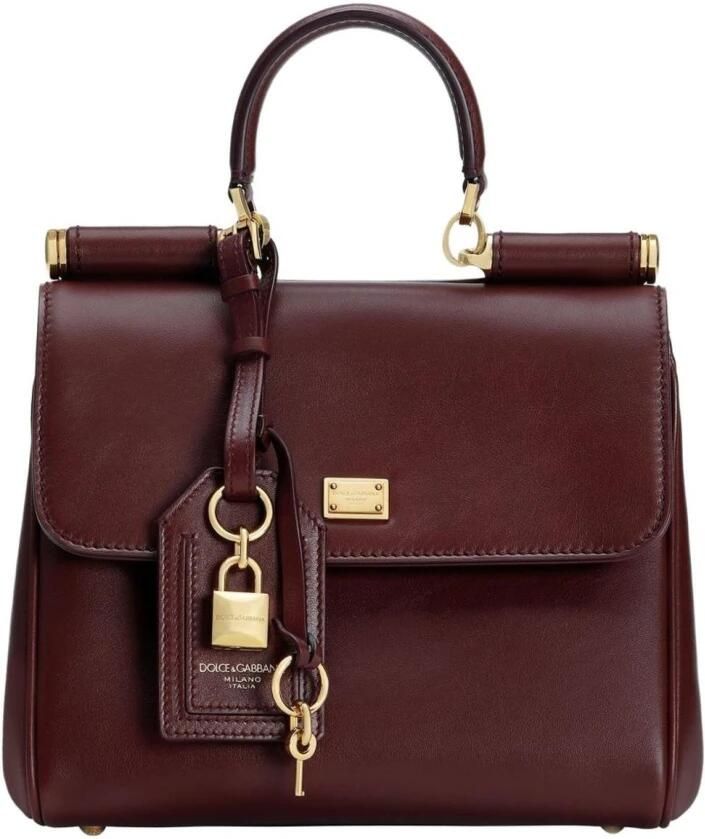 Dolce & Gabbana Leren Handtas met Handvat en Hangslotdetail