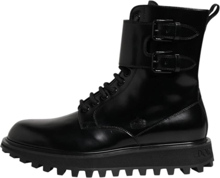 Dolce & Gabbana Leren Laarsjes met Vetersluiting en Leren Buitenzool - Foto 3