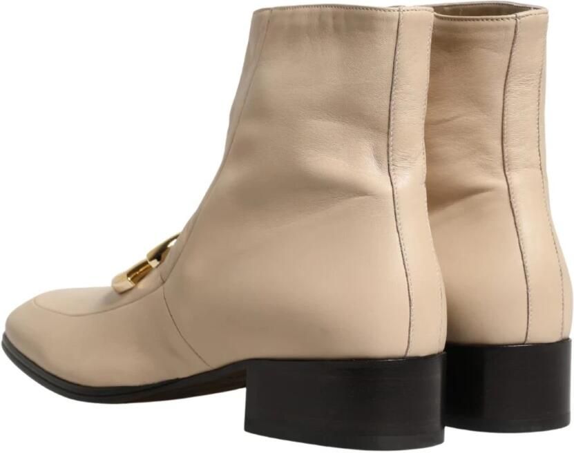 Dolce & Gabbana Leren Logo Plaque Enkellaarsjes