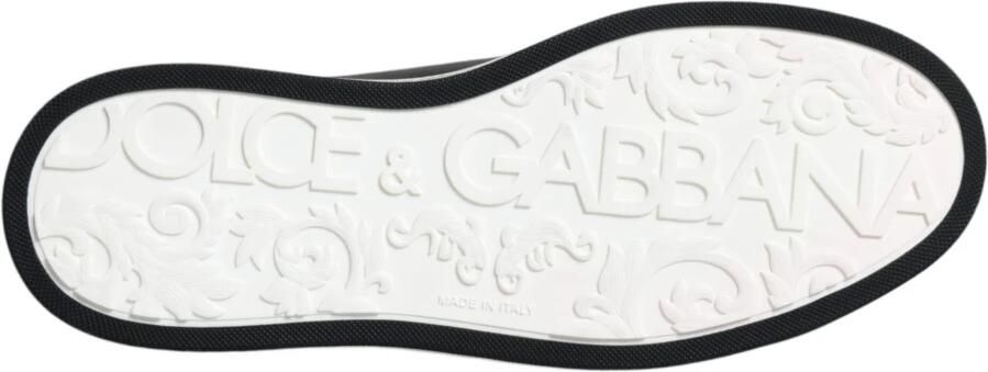 Dolce & Gabbana Zwart Wit Leren Veterschoenen Black Heren - Foto 2