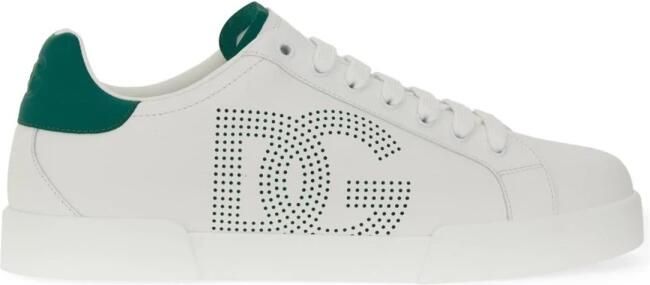 Dolce & Gabbana Leren Low-Top Sneakers met Geperforeerd DG Logo
