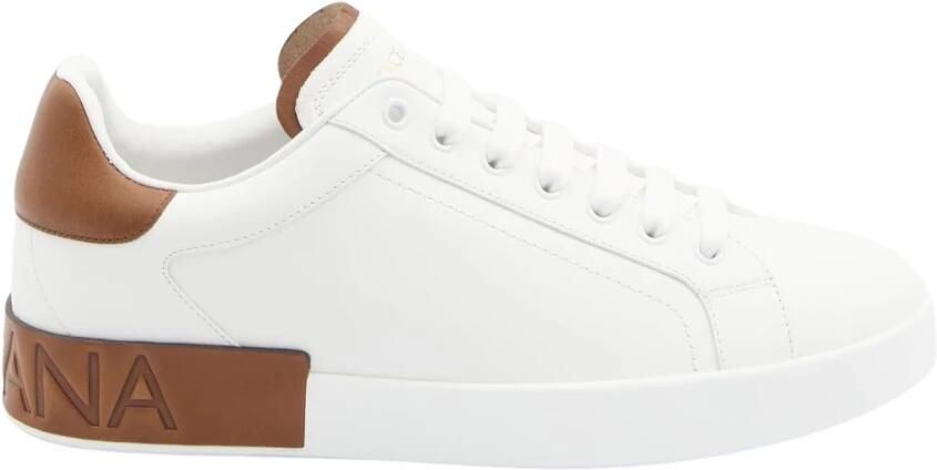 Dolce & Gabbana Leren Low-Top Sneakers met Logo Accent