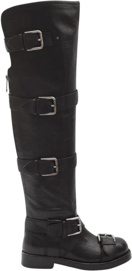 Dolce & Gabbana Leren over-de-knie laarzen met gespen