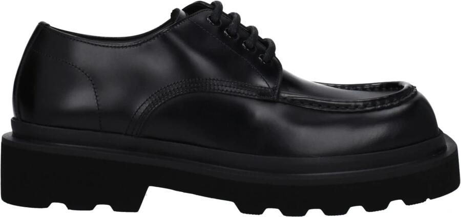 Dolce & Gabbana Italiaanse Leren Veterschoen Black Heren