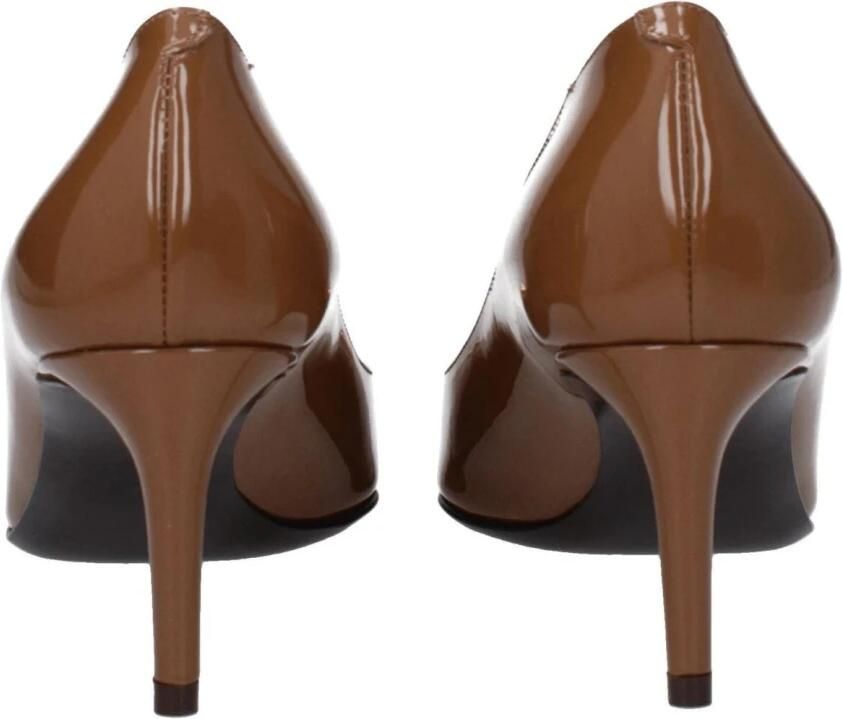 Dolce & Gabbana Caramelbruine Leren Logo Plaque Pumps Brown Dames
