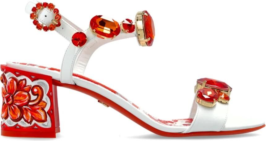 Dolce & Gabbana Leren Sandalen met Borduurwerk