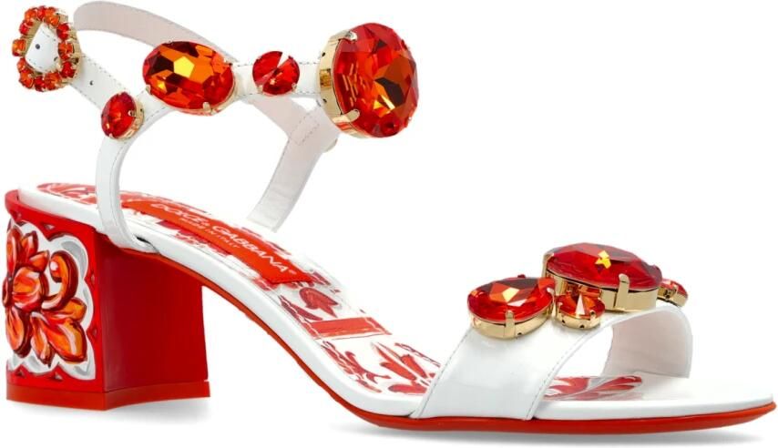 Dolce & Gabbana Leren Sandalen met Borduurwerk - Foto 5