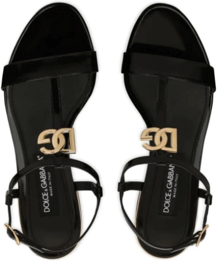 Dolce & Gabbana leren sandalen met logoplaat - Foto 2