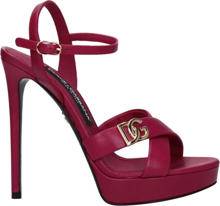 Dolce & Gabbana Leren sandalen met plateauzool - Foto 2