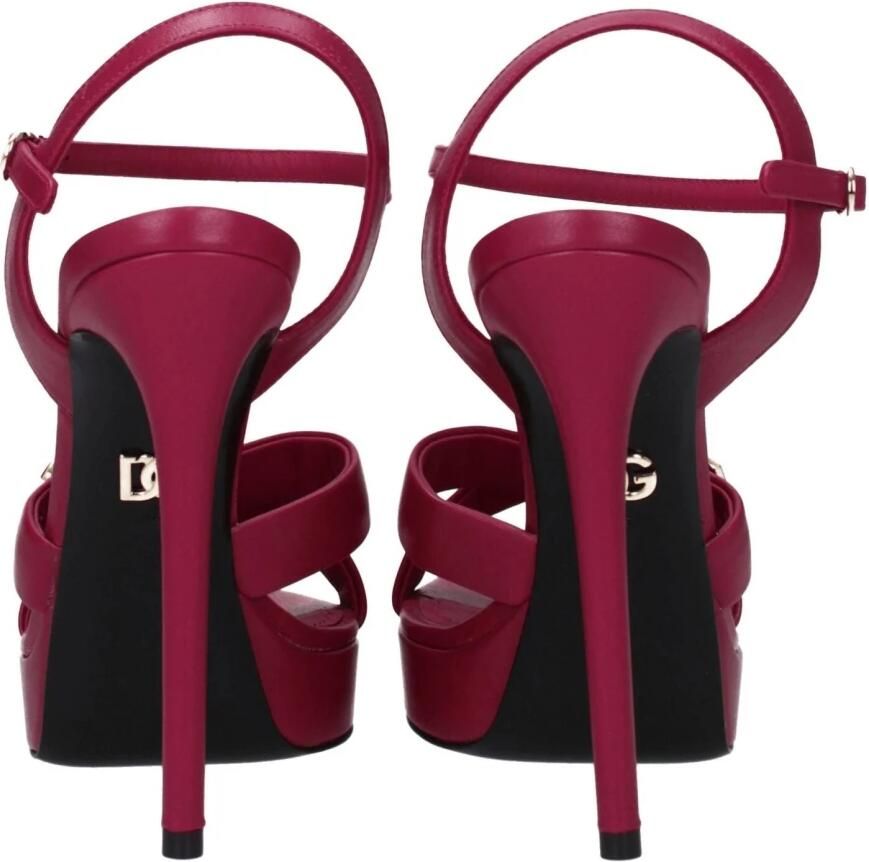 Dolce & Gabbana Leren sandalen met plateauzool