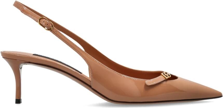 Dolce & Gabbana Slingback van nappaleer met zijde-effect