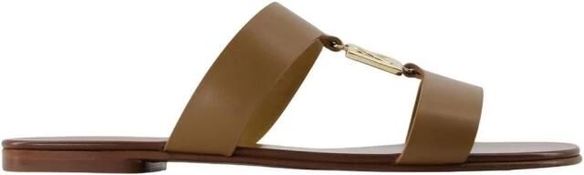 Dolce & Gabbana Leren Slidesandalen met Monogramdetail