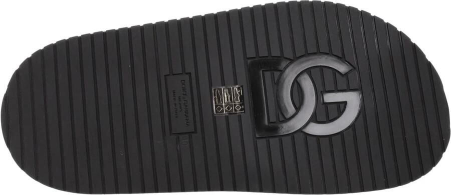 Dolce & Gabbana Zwarte leren platte sandalen met gekruiste band Black Heren - Foto 2