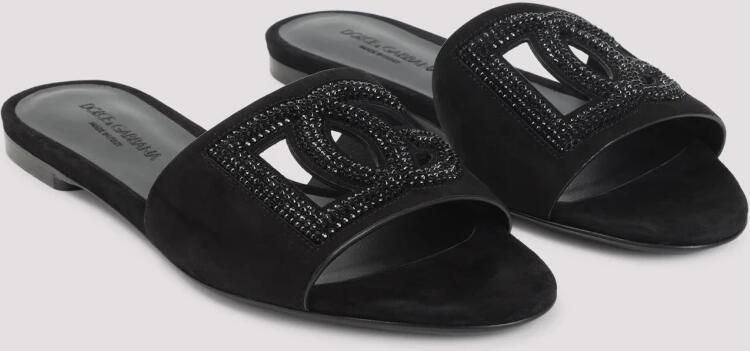 Dolce & Gabbana Zwarte Leren Sandalen Glad Geitenleer - Foto 2