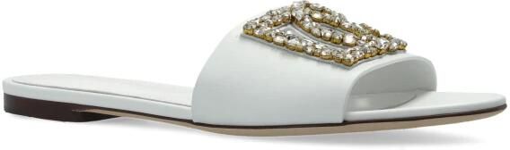 Dolce & Gabbana Leren slippers met glinsterende versieringen - Foto 5