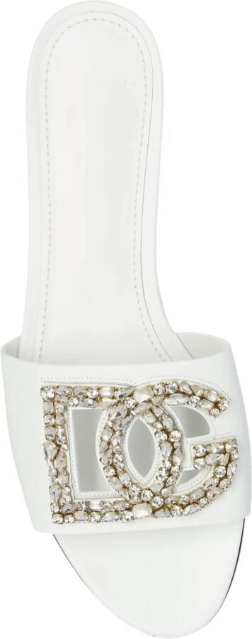 Dolce & Gabbana Leren slippers met glinsterende versieringen - Foto 4