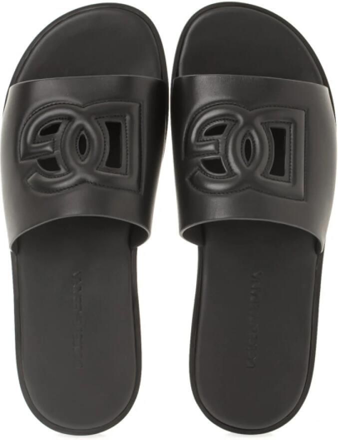 Dolce & Gabbana Leren Slippers voor Heren Stap in Stijl