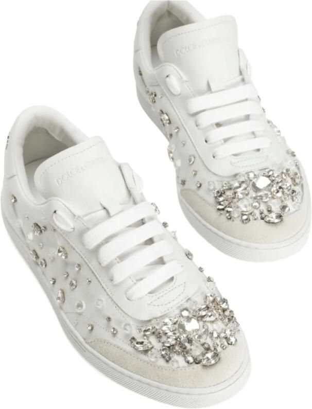 Dolce & Gabbana Leren sneakers met kristallen