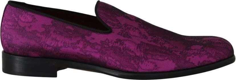 Dolce & Gabbana Luxe Jacquard Loafers Paars Zwart Purple Heren