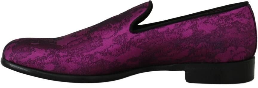 Dolce & Gabbana Luxe Jacquard Loafers Paars Zwart Purple Heren - Foto 2