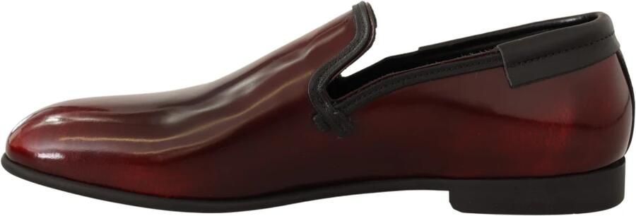 Dolce & Gabbana Bordeaux Patent Leather Dress Loafers Shoes - Foto 2