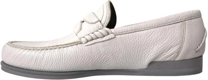 Dolce & Gabbana Lichtgrijze Lederen Instappers Voor Schoenen - Foto 3