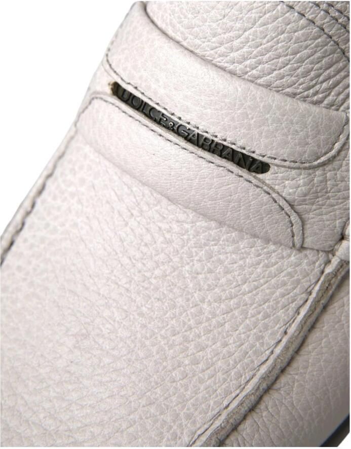 Dolce & Gabbana Lichtgrijze Lederen Instappers Voor Schoenen - Foto 2